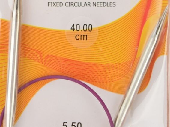 Короткие круговые вязальные спицы KnitPro 10356 размер 5,5 мм никелированные, длина 40 см