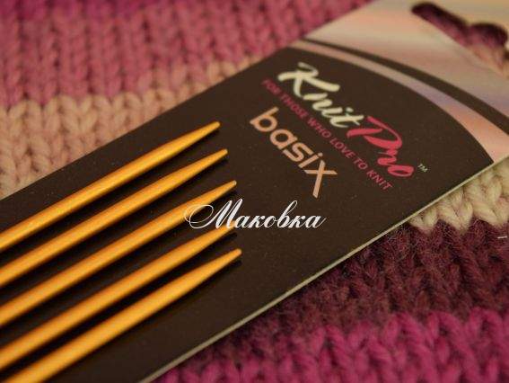 Спицы носочные Basix Aluminium DPNs KnitPro 45102 длина 15см, 5 шт, №2,5 мм