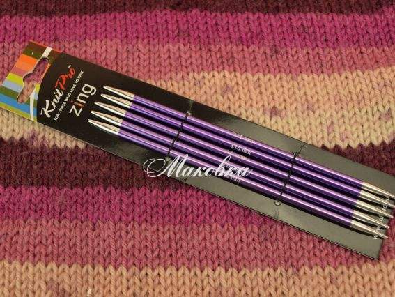 Спицы носочные Zing KnitPro 47008 длина 15 см, 5 шт, №3,75 мм