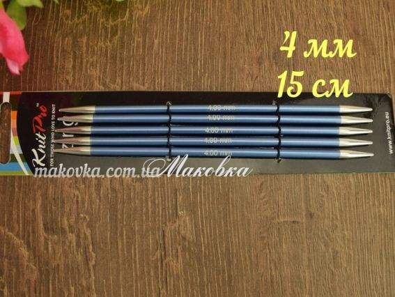 Спиці шкарпеткові Zing KnitPro 47009 довжина 15 см, 5 шт, №4 мм Спиці шкарпеткові Zing KnitPro 47009 довжина 15 см, 5 шт, №4 мм