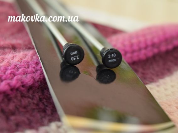 В'язальні прямі спиці 45201 Basix Aluminum KnitPro, алюмінієві з фіксатором, довжина 25 см №2,5 мм