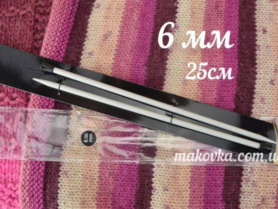 Спицы Прямые 45212 Basix Aluminum KnitPro, длина 25 см, №6 мм Спицы Прямые 45212 Basix Aluminum KnitPro, длина 25 см, №6 мм