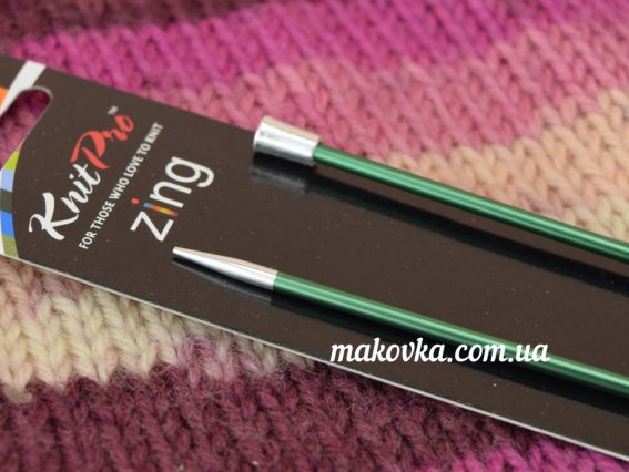 Вязальные спицы алюминиевые Zing KnitPro 47325 прямые с фиксатором, длина 40 см, №3 мм