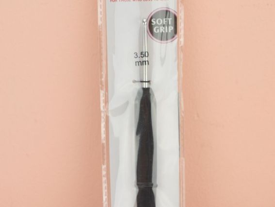 Крючок KnitPro 3,5 мм, алюминиевый, наконечник серебряный , Soft Grip 30814