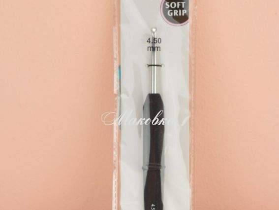 Гачок KnitPro 4,5 мм, алюмінієвий, наконечник срібний, Soft Grip 30816