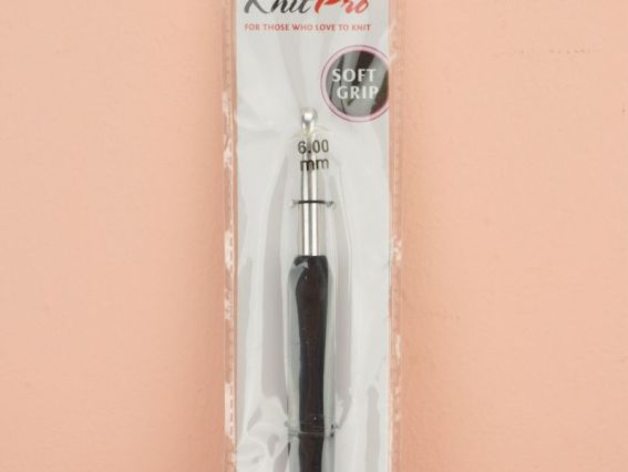 Крючок KnitPro 6 мм, алюминиевый, Soft Grip 30819