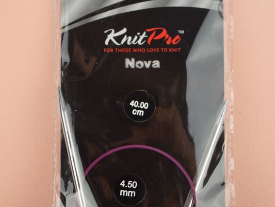 Короткі кругові спиці KnitPro Nova 10354 розмір 4,5 мм нікельовані, довжина 40 см