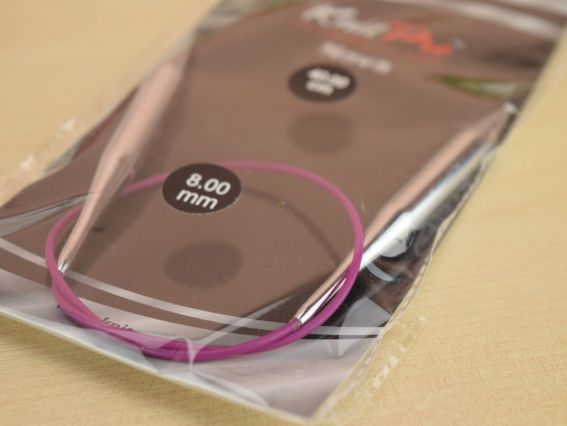 Короткі кругові в'язальні спиці KnitPro Nova 10359 розмір 8,0 мм нікельовані, довжина 40 см