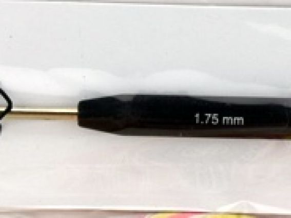 30866 KnitPro Гачок для в'язання 1,75 мм, сталевий, довжина 14,5 см чорна ручка софт-тач,