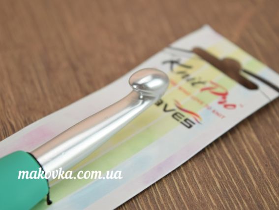 В'язальний гачок KnitPro Waves 30918, алюмінієвий, довжина 13см, товщина 10 мм Jade