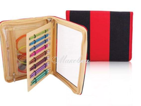 Набір знімних спиць 47404 Deluxe Set Zing KnitPro , номери №№3,5-8 мм і кабелі