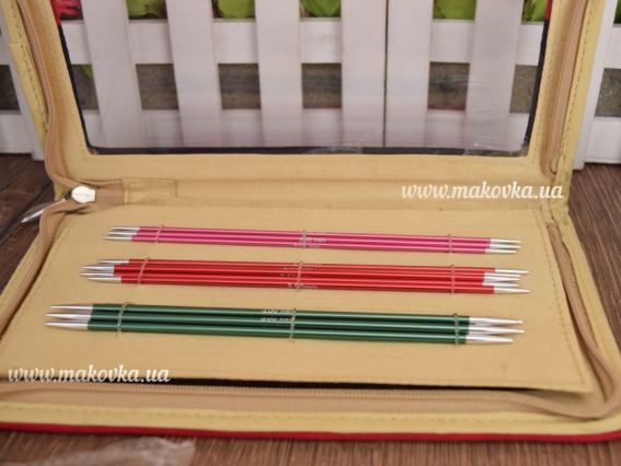 47401 Набор коротких носочных чулочных спиц Socks Kit Zing DPN set KnitPro, длина 15см, толщина №№ 2мм, 2,5мм, 3мм, 3,5мм, 4мм