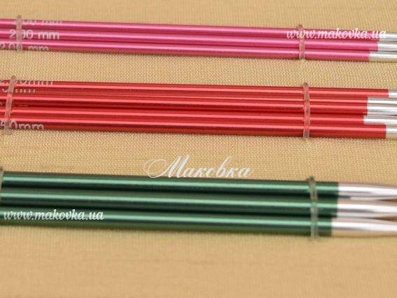 47401 Набор коротких носочных чулочных спиц Socks Kit Zing DPN set KnitPro, длина 15см, толщина №№ 2мм, 2,5мм, 3мм, 3,5мм, 4мм