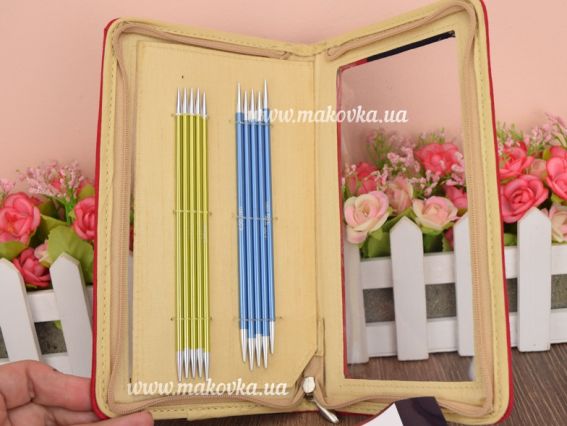 47401 Набор коротких носочных чулочных спиц Socks Kit Zing DPN set KnitPro, длина 15см, толщина №№ 2мм, 2,5мм, 3мм, 3,5мм, 4мм