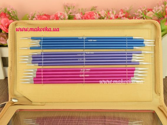 47402 Набор носочных чулочных спиц Socks Kit Zing KnitPro , длина 20см толщина 2,5мм, 3мм, 3,5мм, 4мм, 4,5мм, 5мм