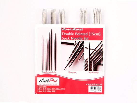 10651 Набір коротких спиць Socks Kit Nova DPN set KnitPro, довжина 15см, товщина 2 мм, 2.5 мм, 3 мм, 3.5 мм, 4 мм для шкарпеток