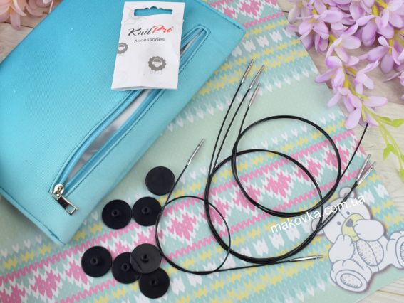 12370 Набор кубических съемных спиц Nova Cubics Deluxe KnitPro (4, 4,5, 5, 5,5, 6, 7, 8мм , поворотные кабели и органайзер)