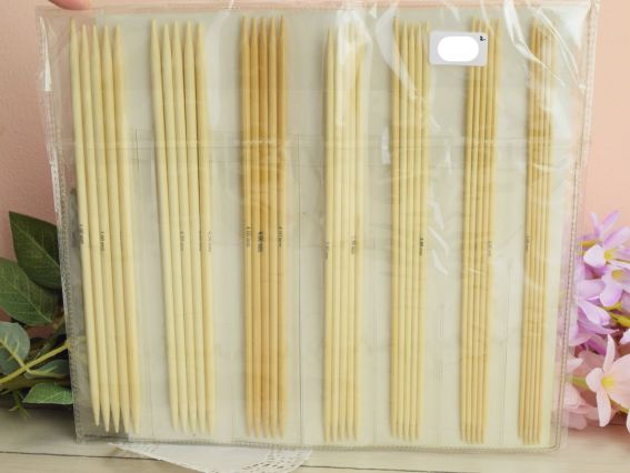 22545 Набір шкарпеткових панчішних спиць Bamboo Socks KnitPro , довжина 20см товщина 2мм, 2.5мм, 3мм, 3,5мм, 4мм, 4,5мм, 5мм