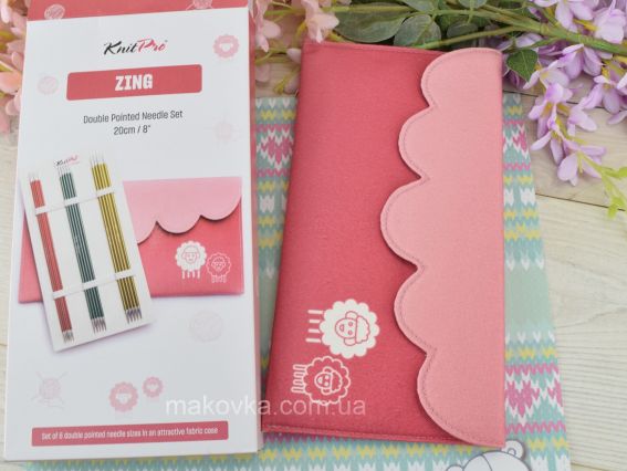 47422 Набор носочных чулочных спиц Zing KnitPro , длина 20см толщина №2,5мм, 3мм, 3,5мм, 4мм, 4,5мм, 5мм