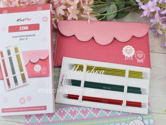 Набір шкарпеткових спиць Zing 47422 KnitPro , довжина 20 см №2,5-5мм