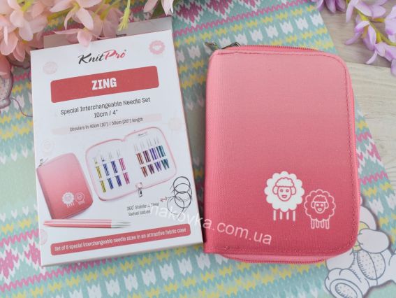 47425 Набор съемных укороченных спиц с поворотными кабелями (3.5; 4; 4,5; 5; 5,5; 6, 7 и 8мм) Zing KnitPro