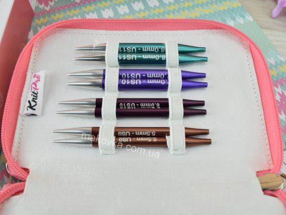 47425 Набор съемных укороченных спиц с поворотными кабелями (3.5; 4; 4,5; 5; 5,5; 6, 7 и 8мм) Zing KnitPro