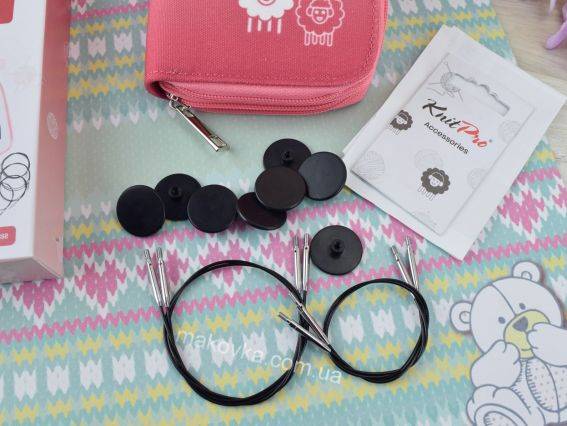 47425 Набор съемных укороченных спиц с поворотными кабелями (3.5; 4; 4,5; 5; 5,5; 6, 7 и 8мм) Zing KnitPro