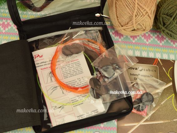 12361 Набір кубічних знімних спиць Nova Cubics IC Deluxe set KnitPro(4, 4,5, 5, 5,5, 6, 7, 8мм, кабелі та органайзер