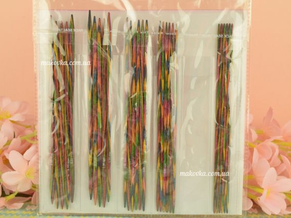 20651 Набор деревянных носочных спиц Symfonie DPN 15см Sock set KnitPro (размеры 2, 2,5, 3, 3,5, 4мм)