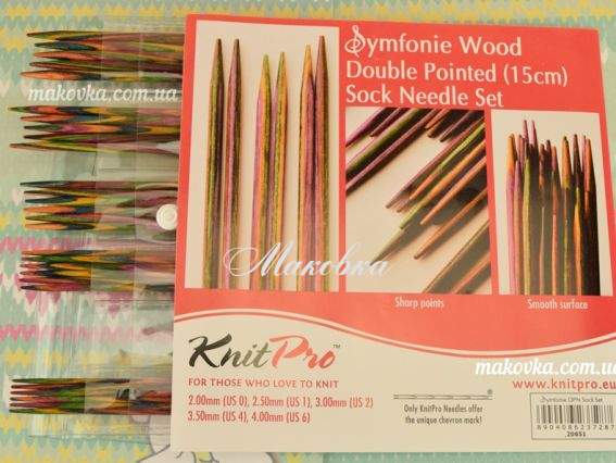 Набір шкарпеткових спиць 20651 Symfonie DPN 15см Sock set KnitPro (2, 2,5, 3, 3,5, 4мм)