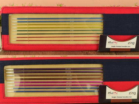 Набор прямых спиц Zing KnitPro 47407, длина 35см, толщина №№2,5-6мм в органайзере