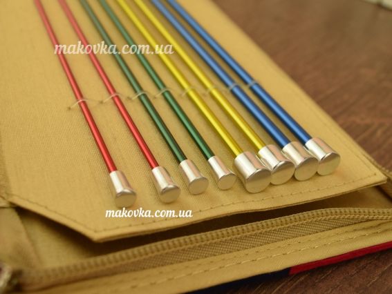 Набор вязальных прямых спиц 47406 Zing KnitPro , длина 30см, толщина №№2,5-6мм в органайзере