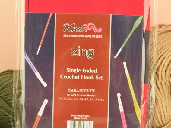 47480 Набор алюминиевых крючков для вязания Single Ended, Zing Crochet set KnitPro (№№ 2-6) в органайзере