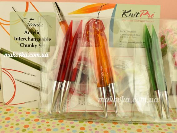 Набір знімних товстих акрилових спиць 50617 Chunky KnitPro , номери 9, 10 і 12 мм та кабелі Набір знімних товстих акрилових спиць 50617 Chunky KnitPro , номери 9, 10 і 12 мм та кабелі