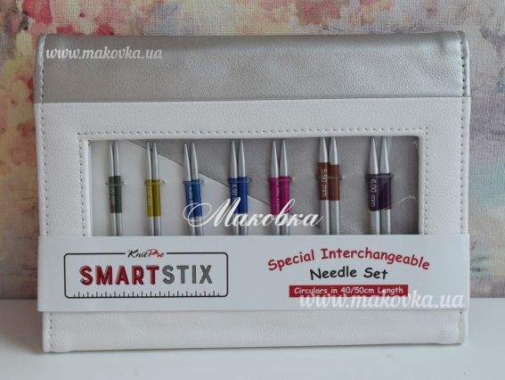 Набор съемных УКОРОЧЕННЫХ спиц 42161 Deluxe Smartstix KnitPro (спицы с разметкой) 3-6мм