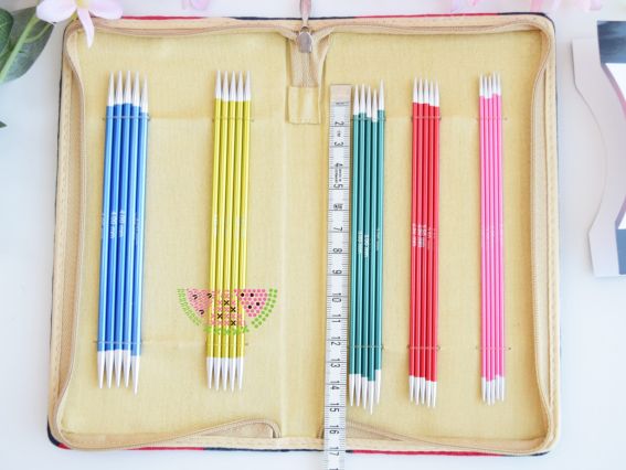 47401 Набор коротких носочных чулочных спиц Socks Kit Zing DPN set KnitPro, длина 15см, толщина №№ 2мм, 2,5мм, 3мм, 3,5мм, 4мм