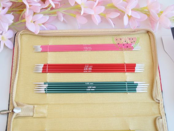 47401 Набор коротких носочных чулочных спиц Socks Kit Zing DPN set KnitPro, длина 15см, толщина №№ 2мм, 2,5мм, 3мм, 3,5мм, 4мм