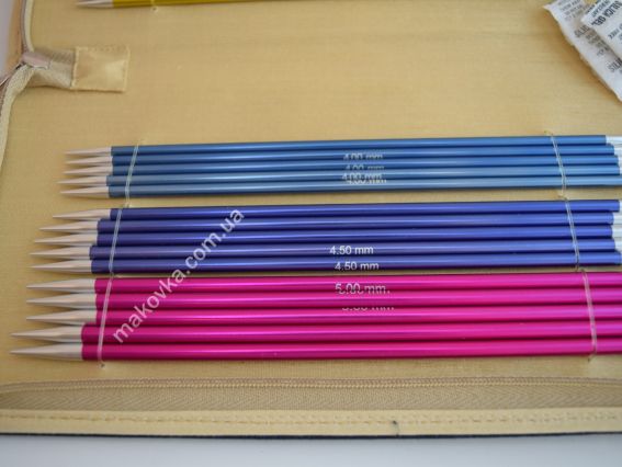 47402 Набор носочных чулочных спиц Socks Kit Zing KnitPro , длина 20см толщина 2,5мм, 3мм, 3,5мм, 4мм, 4,5мм, 5мм