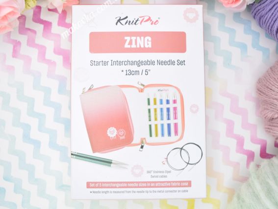 Набор съемных спиц с поворотными кабелями (3, 3.5; 4; 4,5; 5мм) 47424 Zing KnitPro