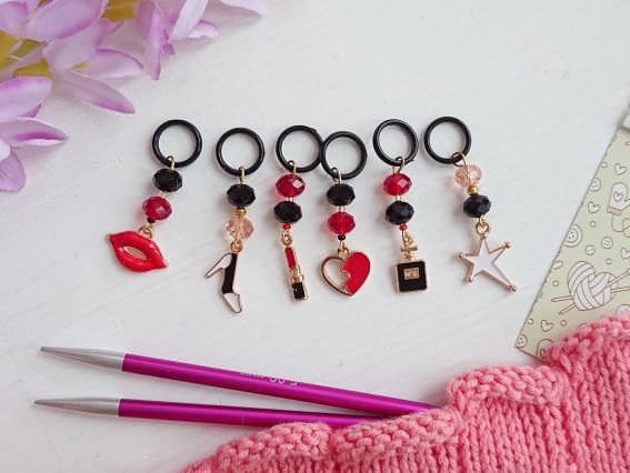 Маркеры для вязания ЭМ-005 Я же - девочка, набор 6 шт