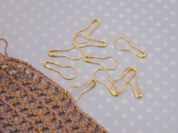 Маркеры для вязания Булавка-замочек, Золотые, 10шт 