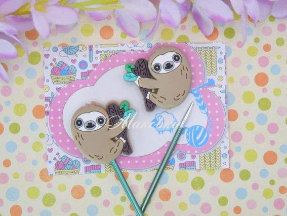 Наконечники для спиц Ленивец, 2шт 