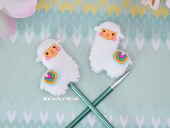 Наконечники для спиц Альпака Белая, 2шт 