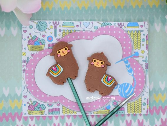 Наконечники для спиц Альпака Коричневая, 2шт 