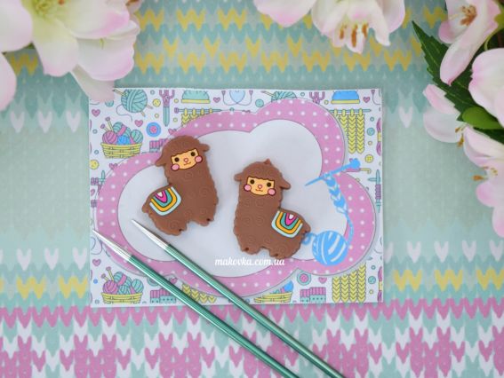 Силіконові накінечники, заглушки  для спиць Альпака Коричнева, на спиці 2-3мм, 2шт в уп