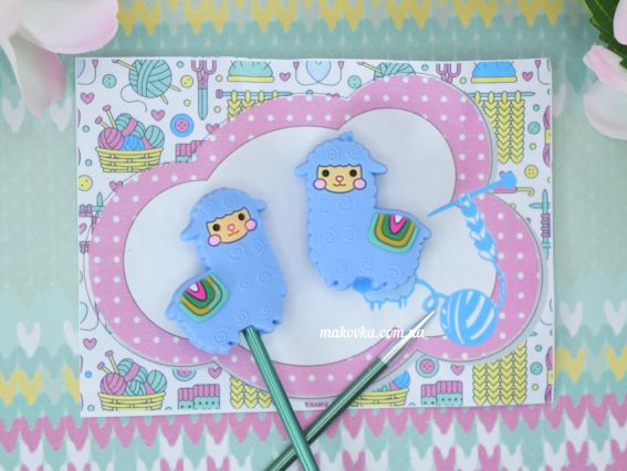 Наконечники для спиц Альпака Голубая, 2шт 