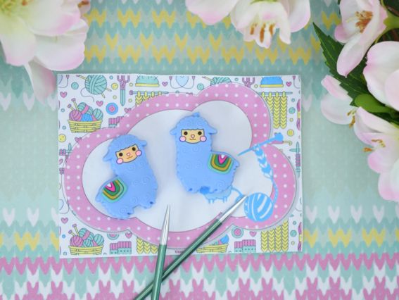 Силіконові накінечники, заглушки для спиць Альпака Блакитна, на спиці 2-3мм, 2шт в уп