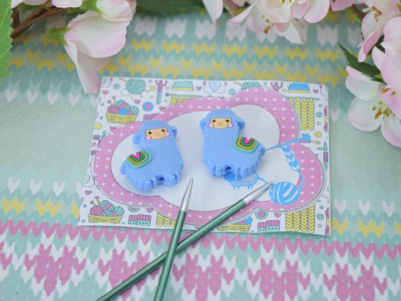 Силіконові накінечники, заглушки для спиць Альпака Блакитна, на спиці 2-3мм, 2шт в уп