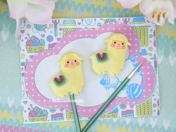 Наконечники для спиц Альпака Желтая, 2шт 