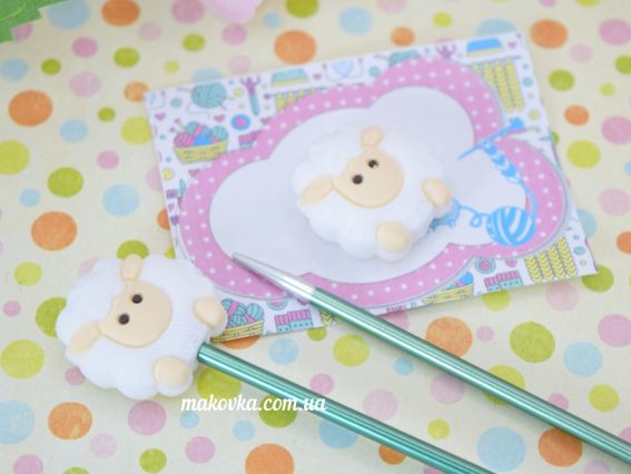 Силиконовые наконечники, заглушки для спиц Овечки, на спицы 2-3мм, 2шт в уп